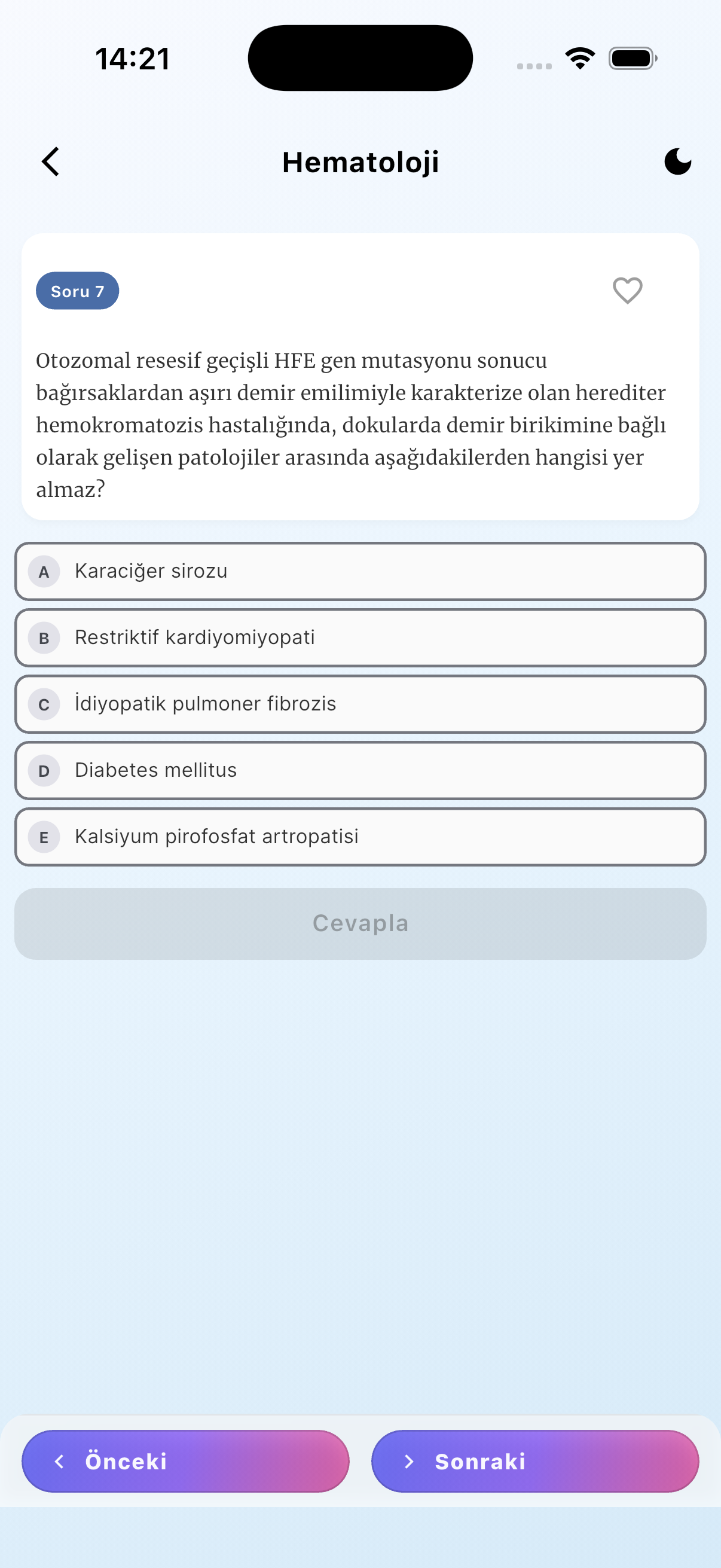 İçerik ve soru ekranı